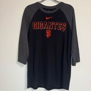 Rare Nike San Francisco Giants Gigantes Raglan Shirt MLB Men’s M